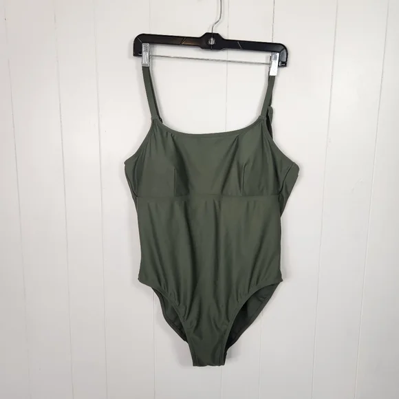 Yummie Shapewear One Piece Swimsuit 1 Pc Swim Bathing Suit Green Size 14 Shaping - Picture 2 of 8